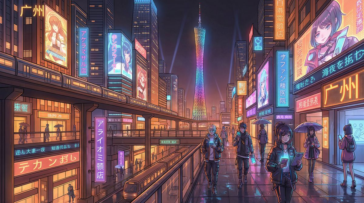 国产动漫-广州动漫城夜景
